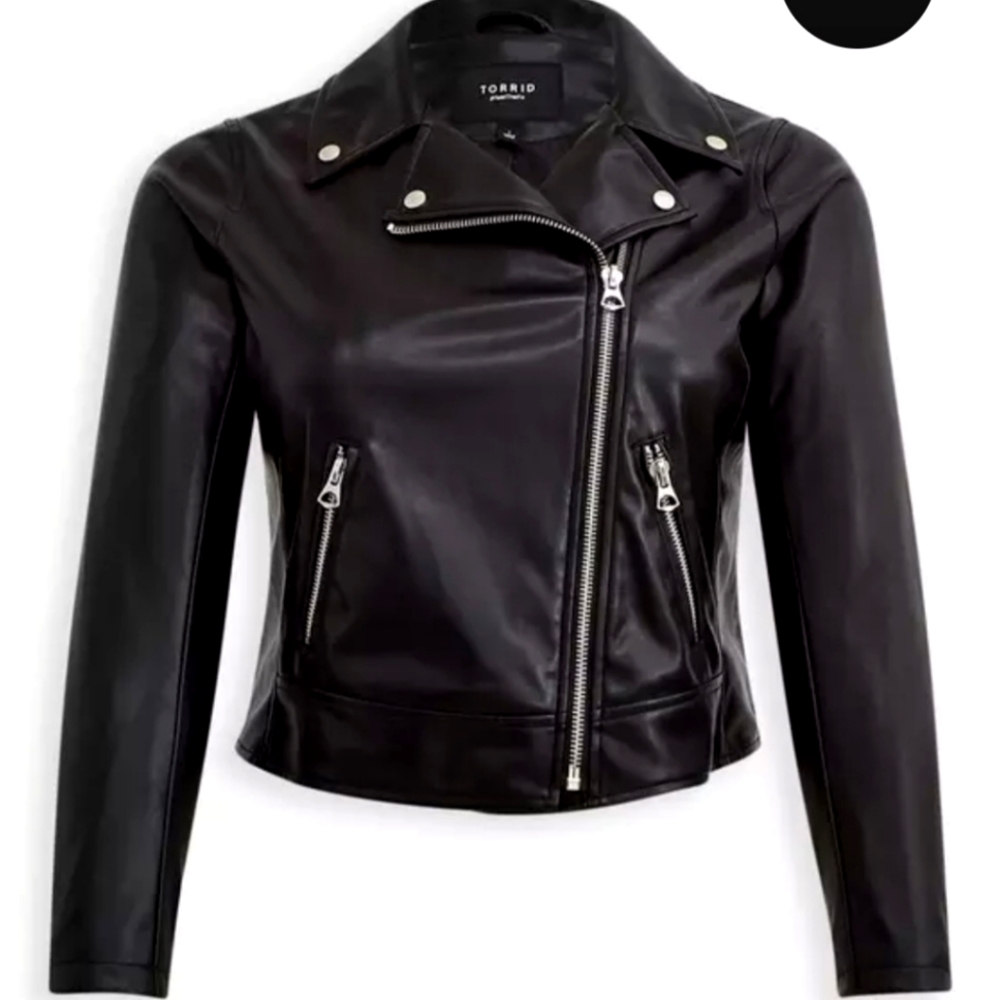 Torrid Black Faux Leather Jacket 18/20W